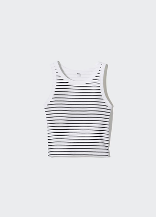 Uniqlo топ майка з бюстгальтером в рубчик