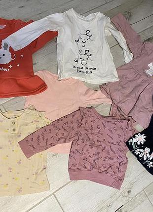 Пакет одягу для дівчинки 7 шт кофтинок, 74-80-86