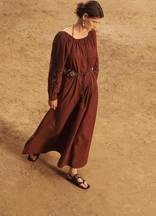 Платье женское бордовое поплиновое zara new