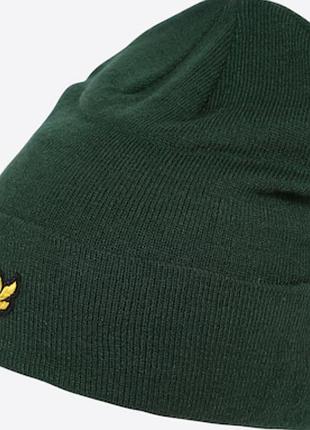 Классная шапка lyle&scott, зеленая шапка, шапка