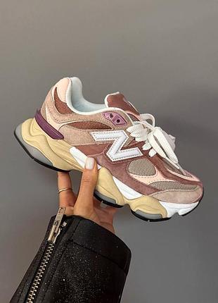 Трендовые женские кроссовки new balance 9060 brown pink beige AJF коричнево-розовые