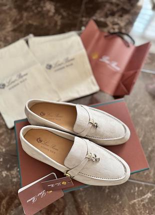 Замшевые лоферы loro piana полный комплект