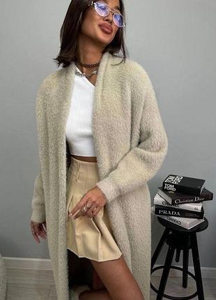 Люкс качество кардиган ангора мятький меди кардиган пальто ангоровый беж мягко