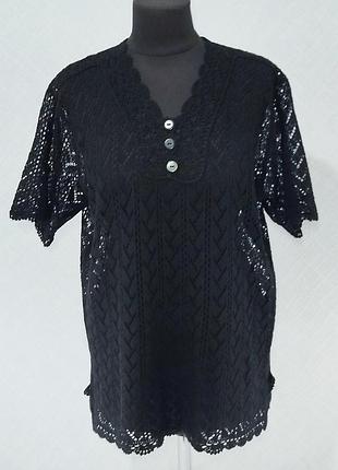 Ажурна в'язана кофта, футболка