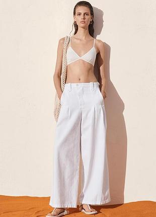 Брюки штани джинсы кюлоты белые женские zara