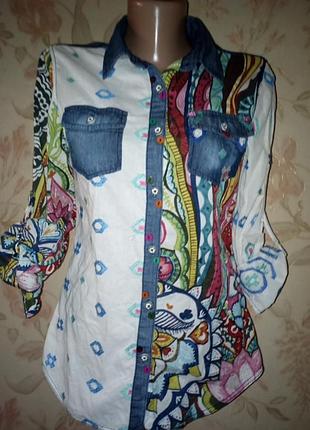 Невероятная рубашка испанского люкс бренда desigual оригинал 💙💙💙