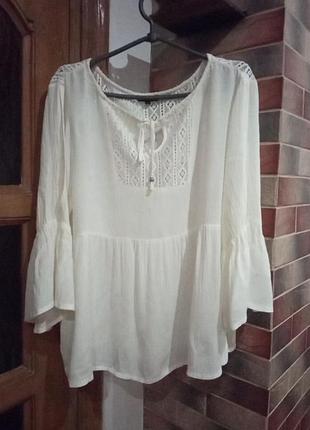 Натуральна блузочка молочного кольору