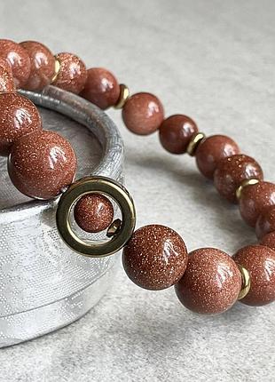 Браслет з авантюрина (ім) золотий пісок