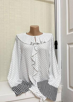 Чудова віскозна блуза батал з принтом бренду marks & spencer