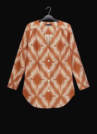 Віскозна подовжена сорочка "marks&amp;spencer" з довгим рукавом, uk6/eur34.