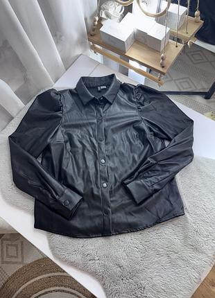 Шкіряна сорочка h&m жіноча с