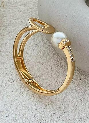 Браслет женский массивный с жемчужиной