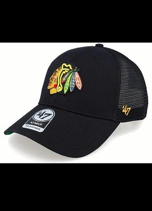 Бейсболка кепка тракер чикаго chicago blackhawks (usa) nhl nba new era 47 brand нхл оригинал ny