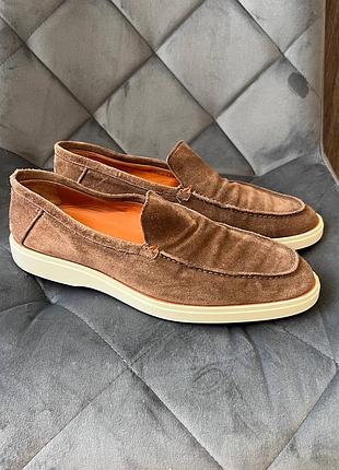 Мужские замшевые лоферы santoni – размер us 9 / u9 8 / eu 42