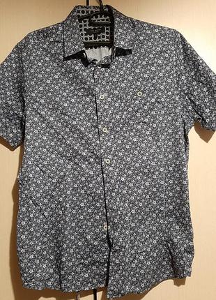 Рубашка мужская стрейчевая, с коротким рукавом, размер л/хл.