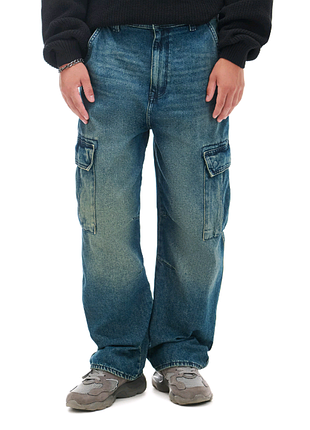 Джинсы cropp cargo super baggy 883as-59j  р.34-34 (m-l) синие