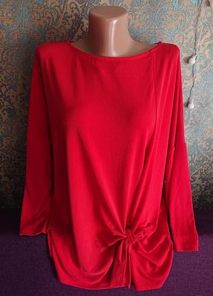 Красивая красная блуза большой размер батал 54 /56 блузка кофта