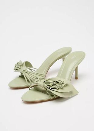 Зеленые босоножки женские zara new