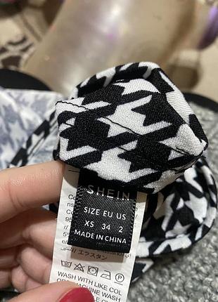 Шикарный костюм от шейн shein гусиная лапка топ шорты юбка zara2 фото