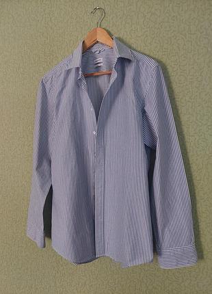 Коттоновая рубашка в полоску свободного кроя