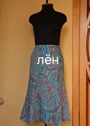 Льняная юбка миди