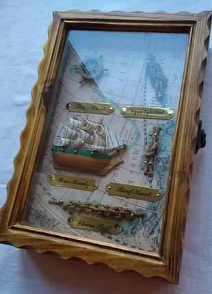 Ключница морская тема парусник баунти.