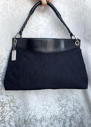 Стильная сумка багет кожаная dkny donna karan оригинал, кожа и текстиль