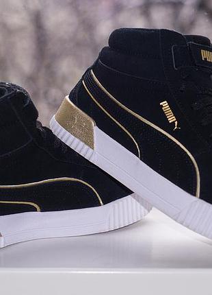 Снікерси puma carina mid sneakers sd metal black&gold 39 р. оригінал