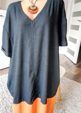 Льняное платье большого размера