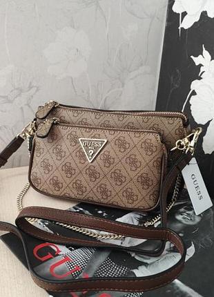 Сумка кроссбоди двойная гесс guess nell оригинал