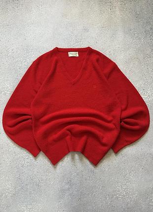 Вінтажний светр cristian dior v-neck red size l