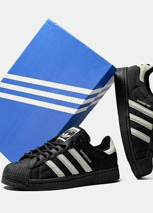 Женские кроссовки черные адидас adidas superstar black white, женские кроссовки адидас 3