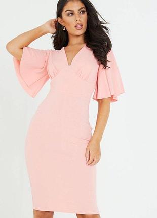 Коралловое платье миди quiz