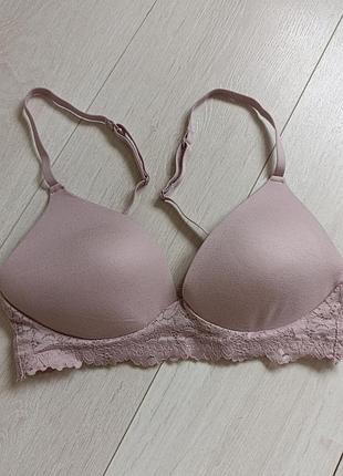 Бюстгальтер базовый бюст коттоновый лиф ажурный без косточек primark cares 34b 75b 70c