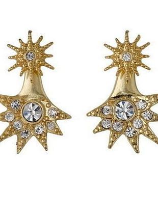 Серьги 2 в 1  кристаллами  swarovski  pilgrim дания /5621/