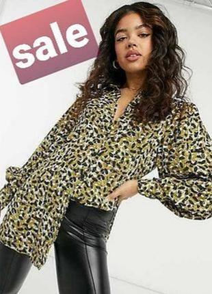 Невероятная блуза в принт с объемными рукавами #527#