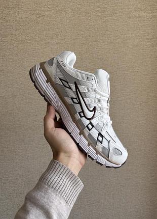 Женские кроссовки nike p-6000 white/brown