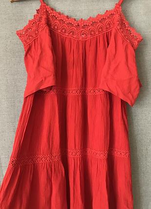 Бохо сукня сарафан літня віскоза pep&co червона сукня сарафан міді сукня