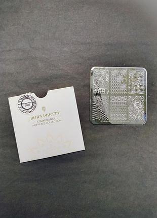 Пластина для стемпінгу born pretty мереживо s003 вживана декор нігті  творчість