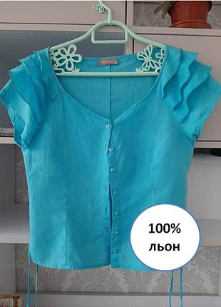 Стильная женская летняя льняная блуза