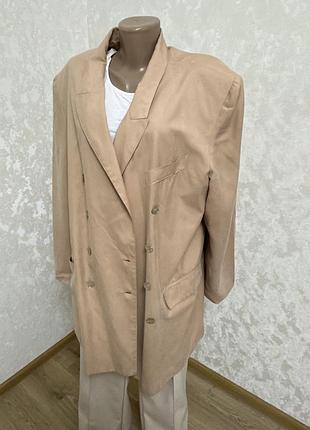 Шовковий вантажний піджак  вільний оверсайз колір пісок  100% шовк