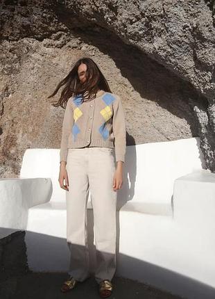 Кардиган бежевий в ромби zara new