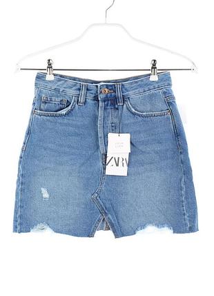 Джинсова міні-спідниця zara, розміри xs та l