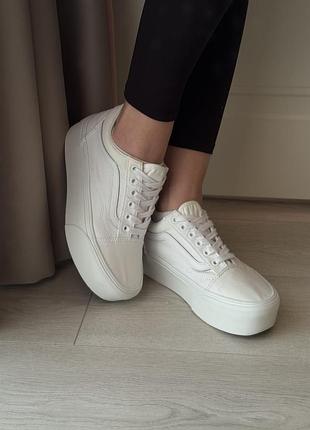 Женские оригинальные белые кеды vans