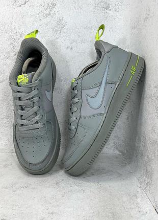 Кроссовки оригинальные серые nike air force 1 Echo grey volt