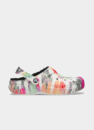 Крокси crocs classic lined tie-dye graphic clog 38р (24 см)
