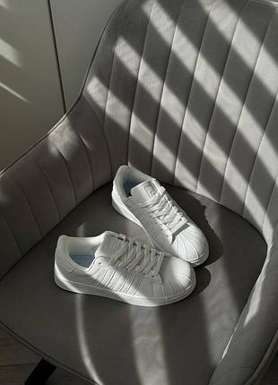 Жіночі кросівки преміум якості adidas superstar black/white and full white4 фото