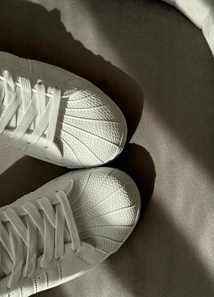Жіночі кросівки преміум якості adidas superstar black/white and full white6 фото