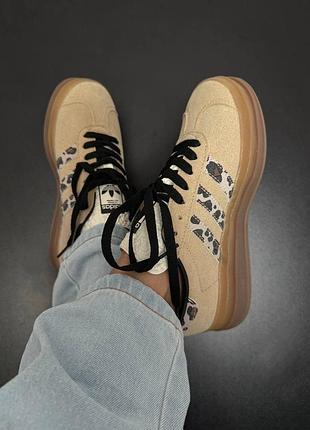 Adidas gazelle bold "cream black leopard" premium