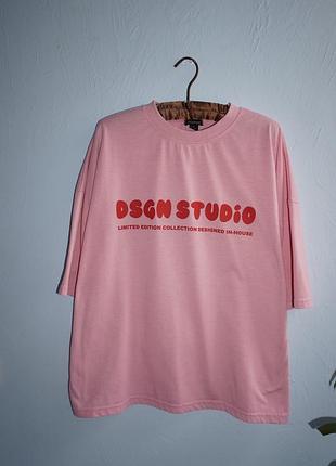 Розовая оверсайз футболка boohoo